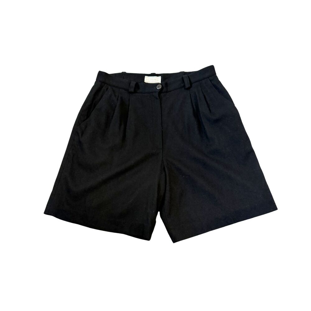 Vtg 90s High Rise Pleated Wide Leg Wool Culotte Shorts August Max Woman Size 16